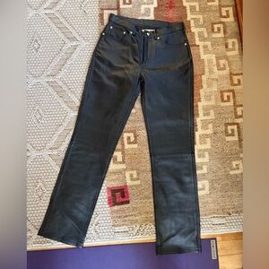 NWOT vintage Clio 100% leather pants, size 4